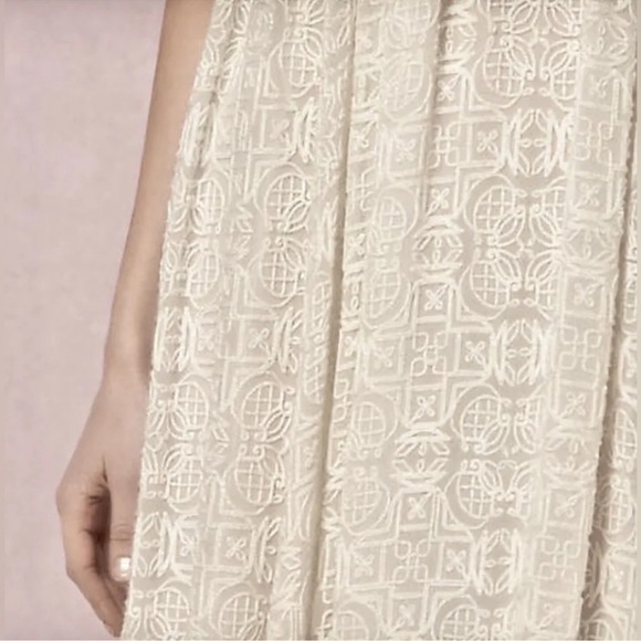 BHLDN Korovilas Gown Dress ivory Metallic Embroidered Beaded Swing Size S - Picture 6 of 15